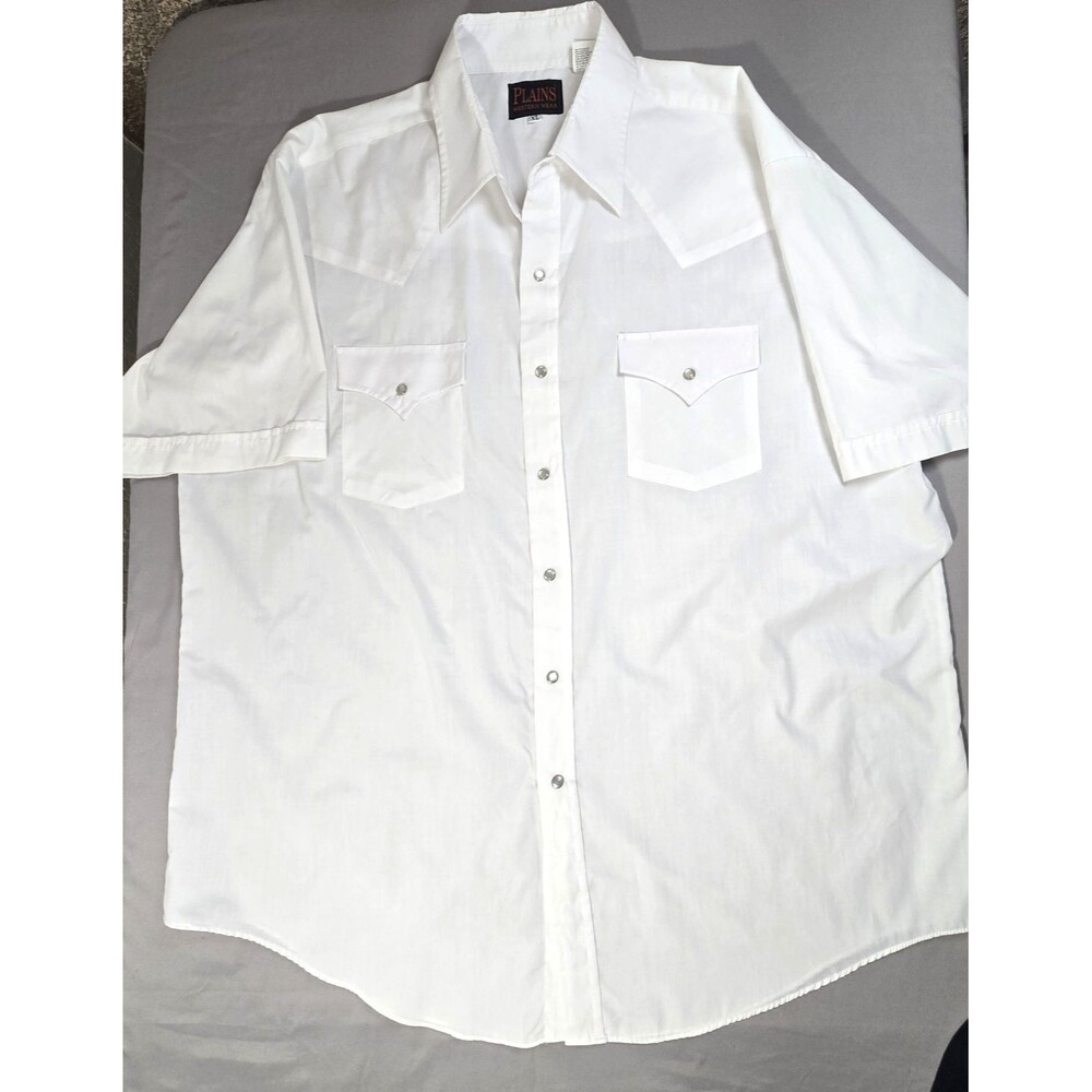 Plains Western Wear Men's X Large Pearl Snap Short Sleeve Shirt Rodeo Cowboy